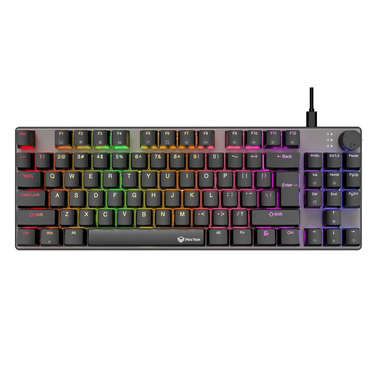 Mechanical keyboard with RGB backlighting on a white background Gaming King
