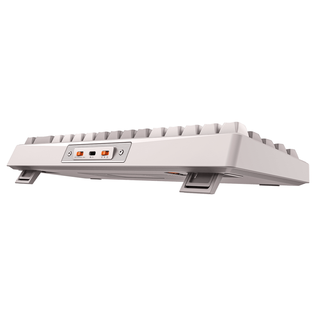 White electronic device with control panel on a green background