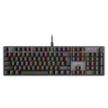 Mechanical keyboard with RGB lighting on a transparent background