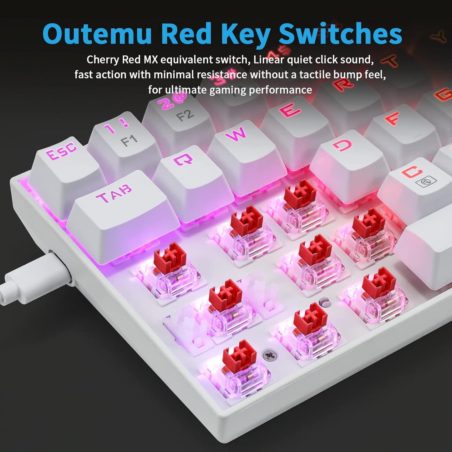 E-Yooso Z686 (White) | Wired Gaming Keyboard| Red Switch