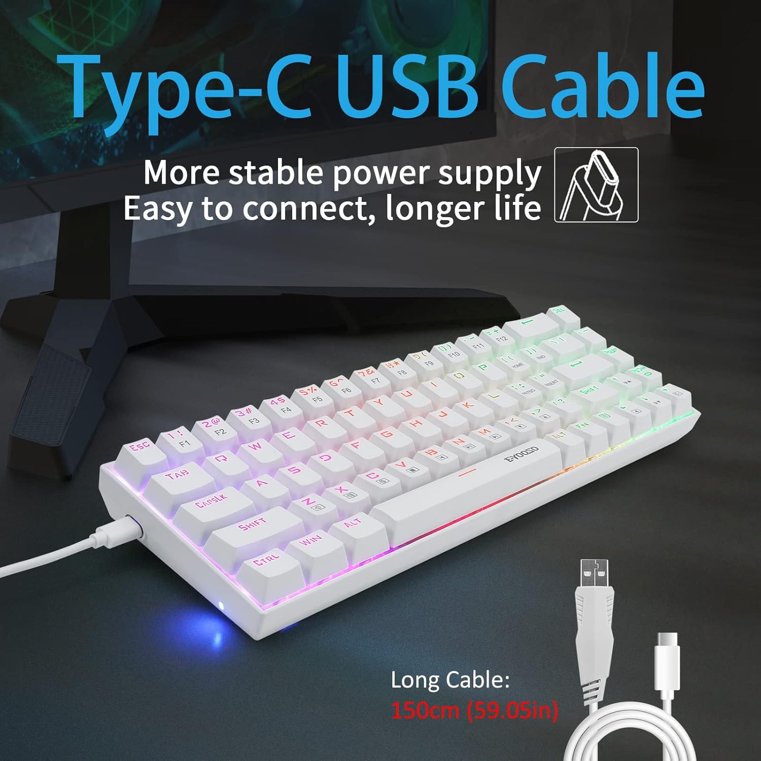 E-Yooso Z686 (White) | Wired Gaming Keyboard