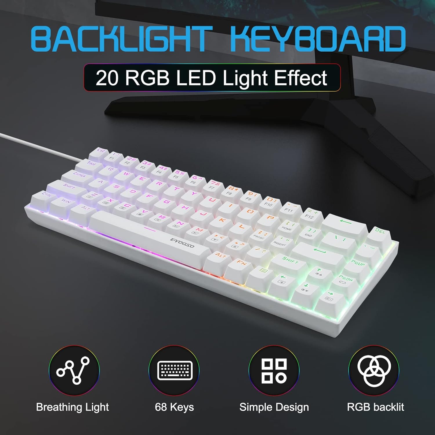 E-Yooso Z686 (White) | Wired Gaming Keyboard