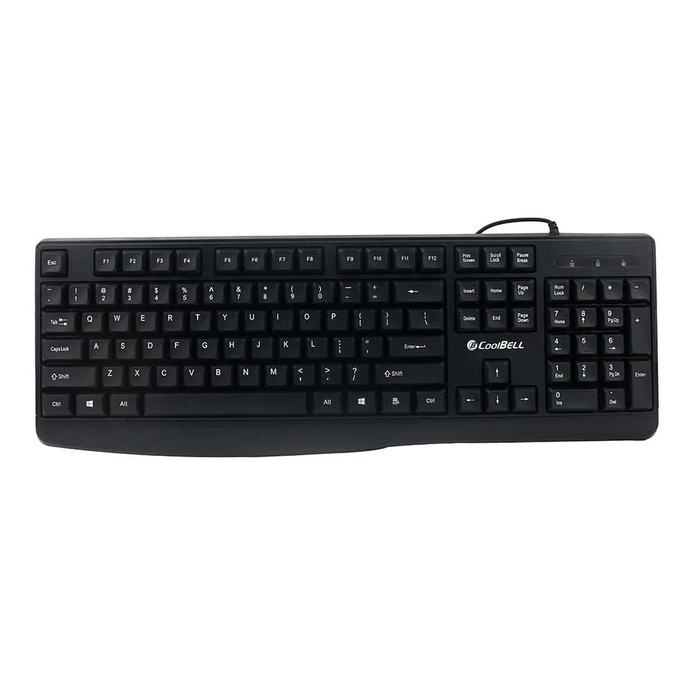 CoolBell Typix Wired Keyboard – High Precision Typing, Ergonomic Low-Profile Design & Durable Quiet Keys