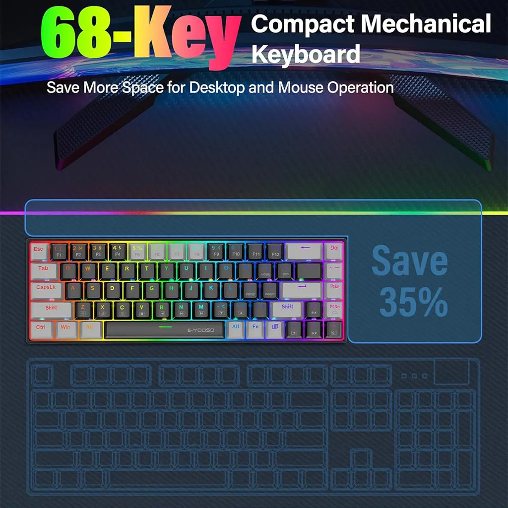 E-Yooso Z686 (Blue Switch) | Wired Gaming Keyboard