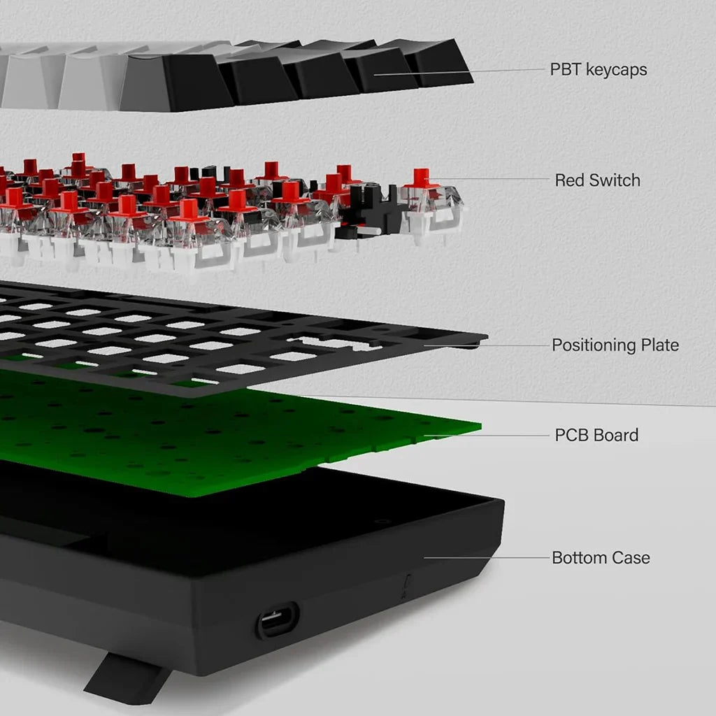 E-Yooso Z-686 Gray Black Mechanical Keyboard (Red Switch)
