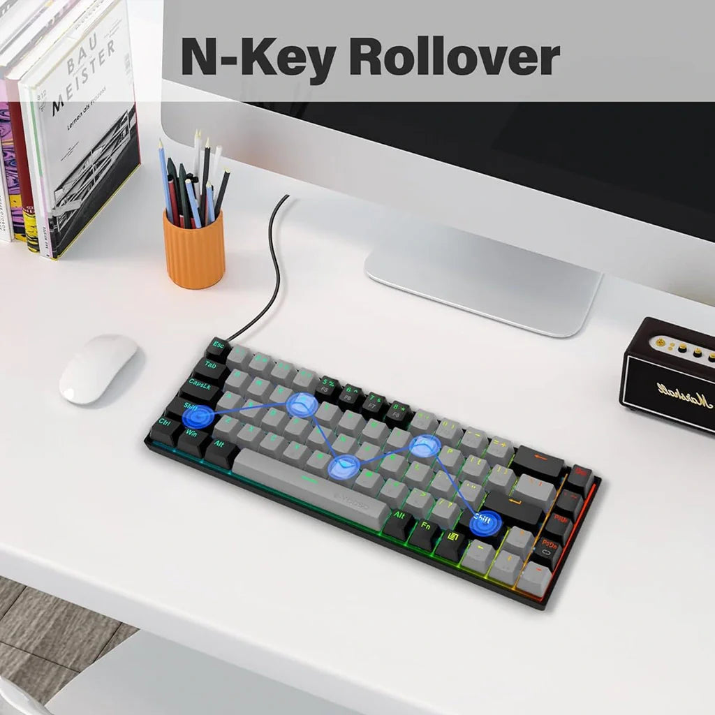 E-Yooso Z-686 Gray Black Mechanical Keyboard (Red Switch)