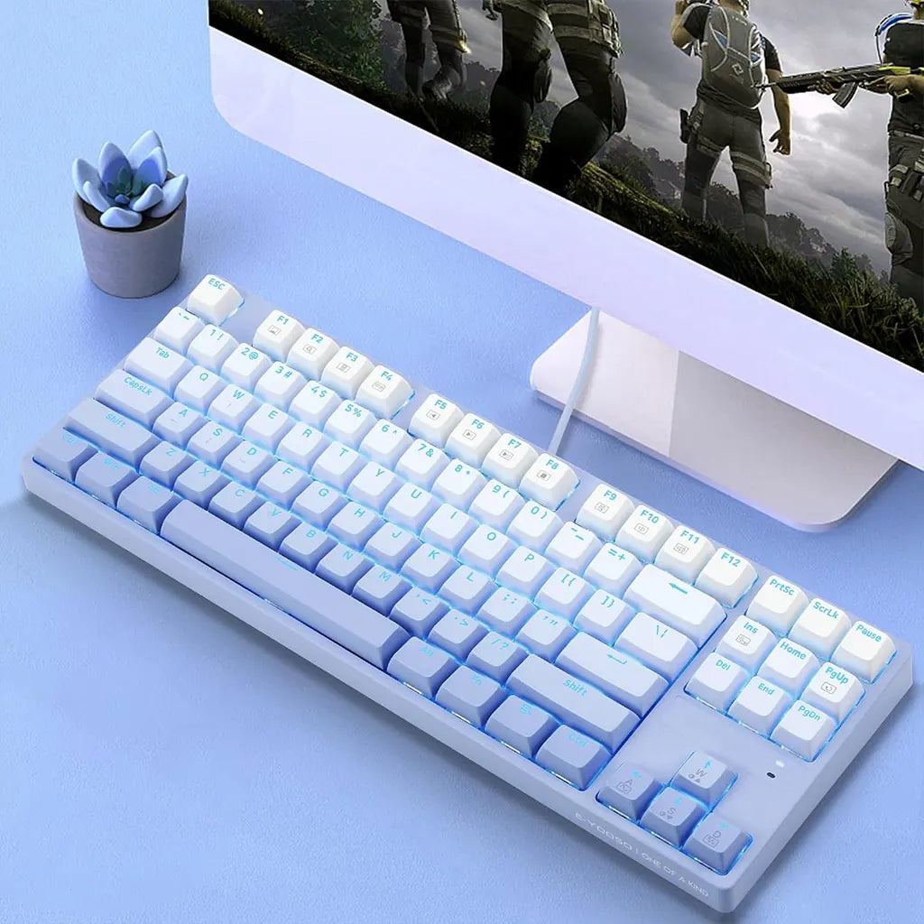 E-YOOSO Z-87 Gradient Blue Single Light Gaming Keyboard With Blue, Red & Brown Switches