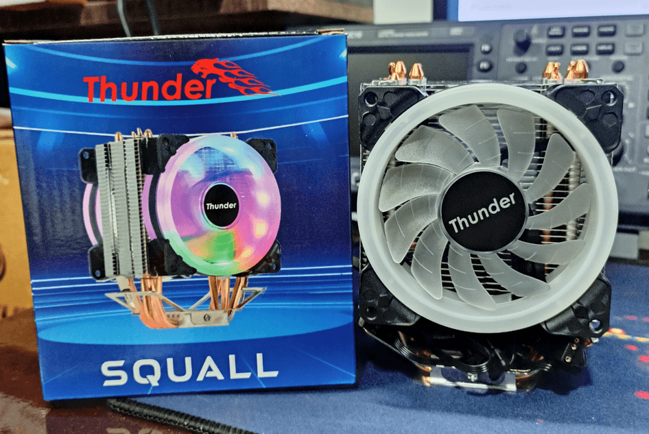 Thunder Squall TAC-225 ARGB CPU Air Cooler – 4 Copper Heatpipes, Dual Fan