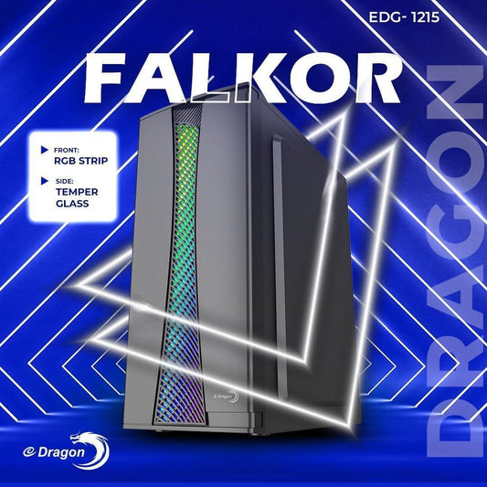 EDragon FALKOR PC Case with 1x 120mm Fan And Front Argb Light