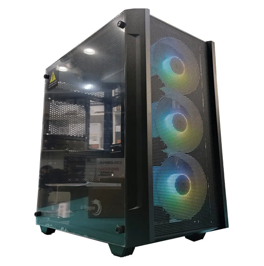 E-Dragon Syrax Mid-Tower ATX Gaming Case, 3x ARGB Fans Preinstalled