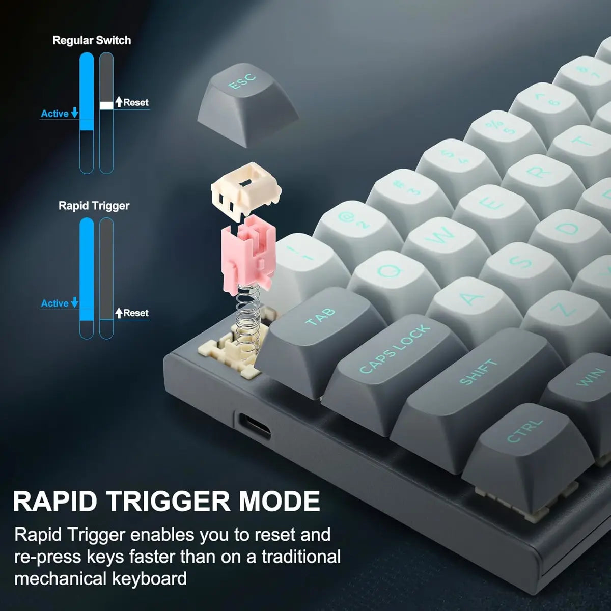 E-Yooso HZ61 Rapid Trigger Gaming Keyboard, Magnetic Switches