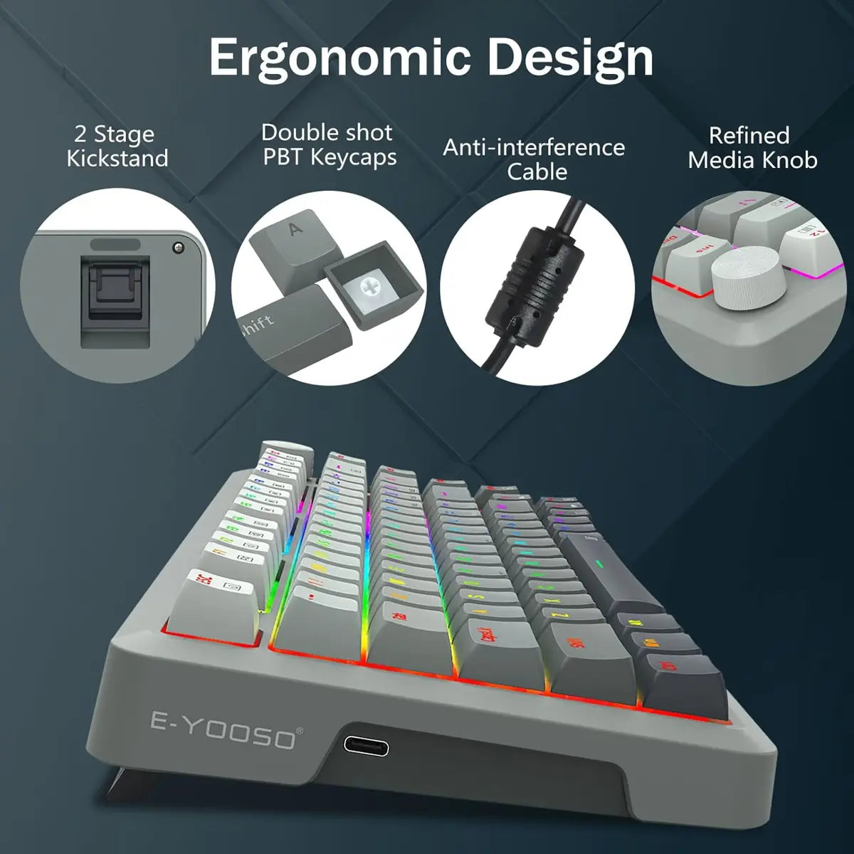 E-Yooso HZ82 Rapid Trigger Gaming Keyboard, Hall Effect Magnetic Switch