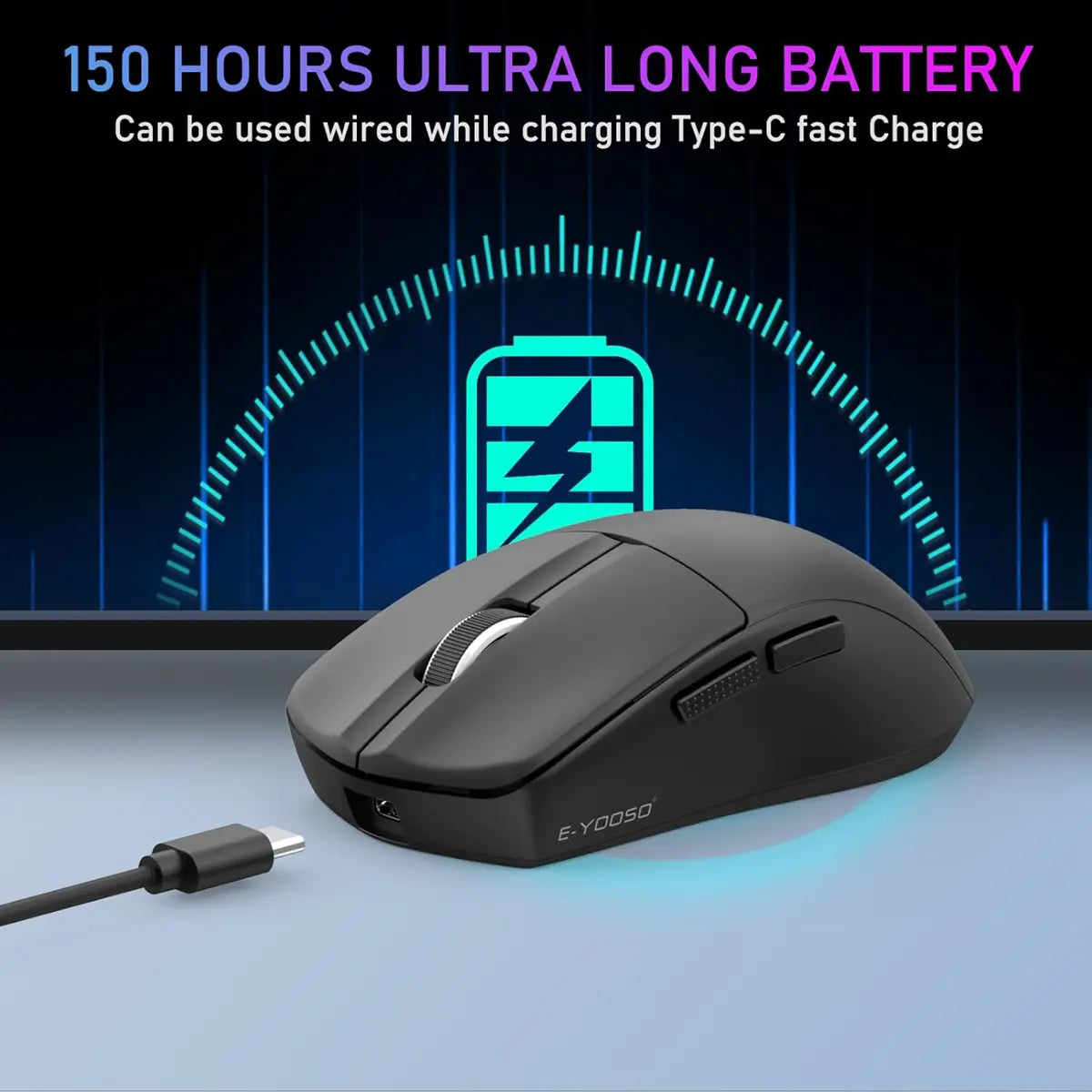 E-Yooso X44 1K Lightweight Gaming Mouse, Wireless Esports Mouse
