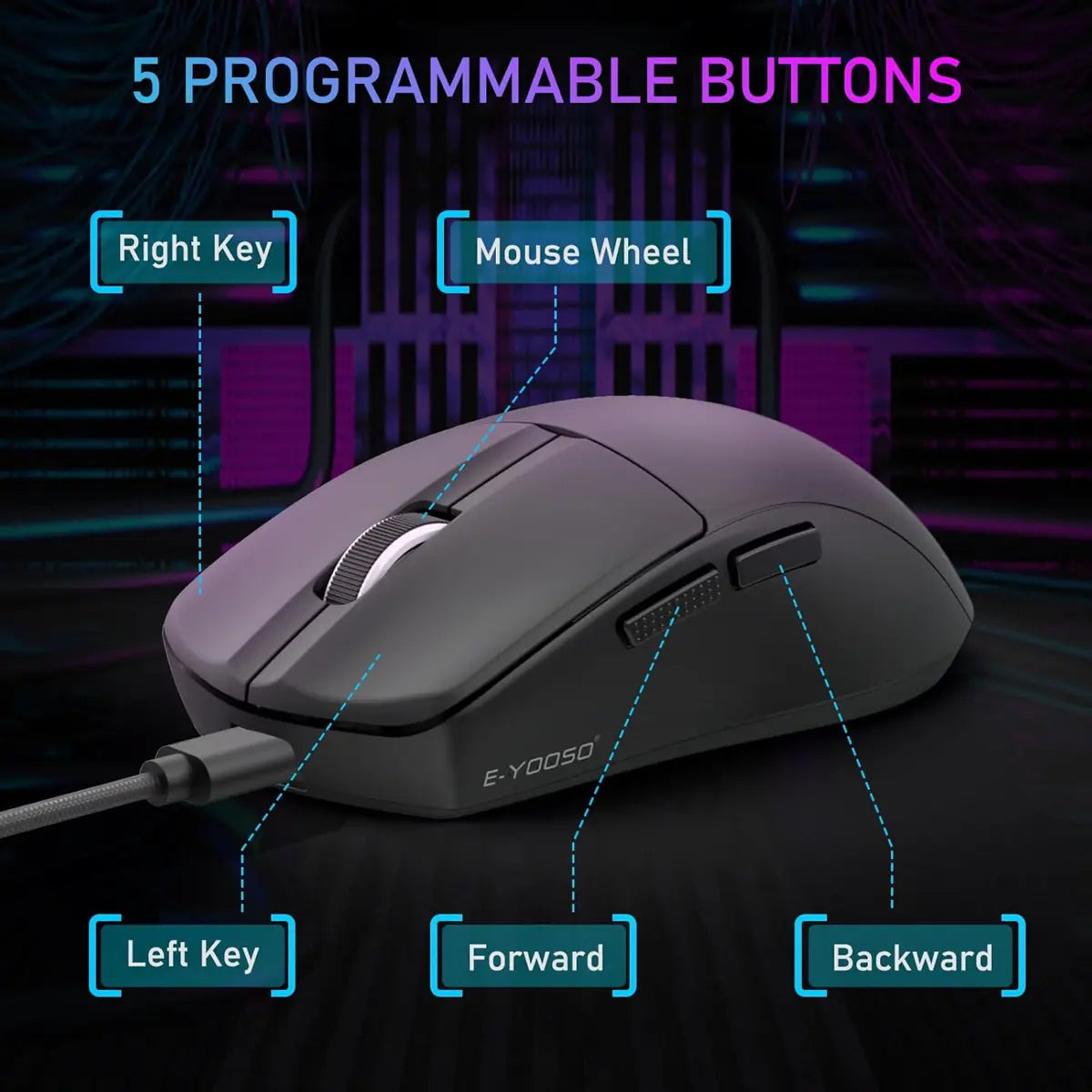 E-Yooso X44 1K Lightweight Gaming Mouse, Wireless Esports Mouse