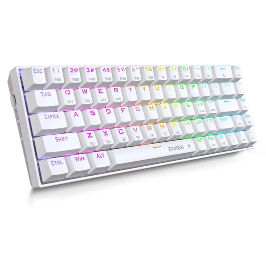 E-Yooso Z-686 White Tri Mode Mechanical Keyboard (Red Switch)