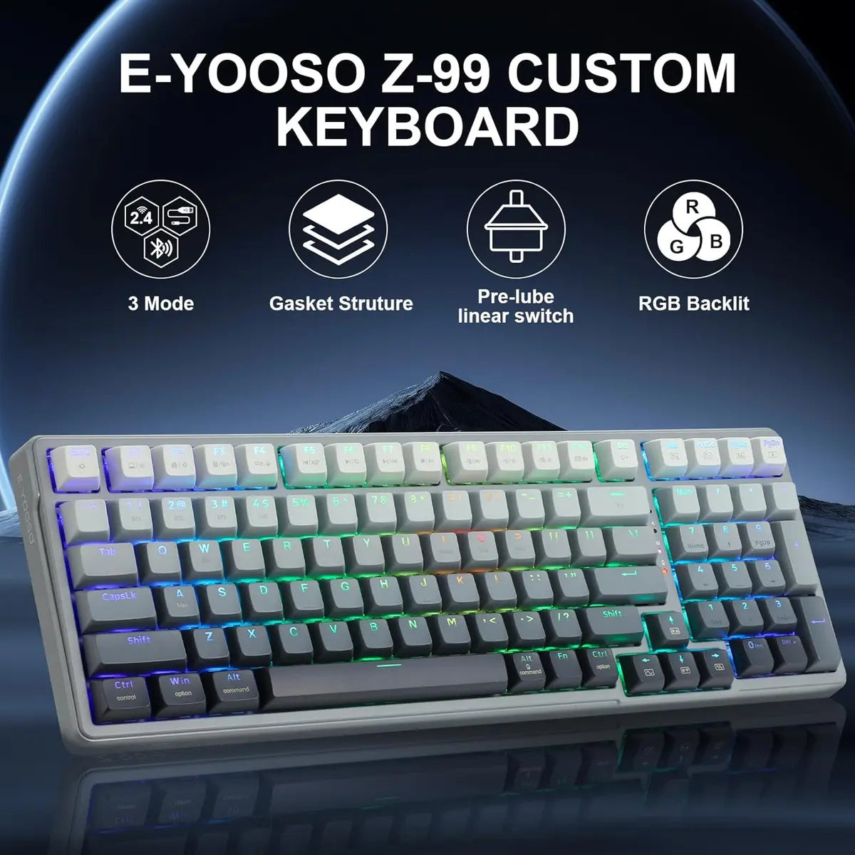 E-Yooso Z99 Wireless Tri-Mode Bluetooth Mechanical Keyboard