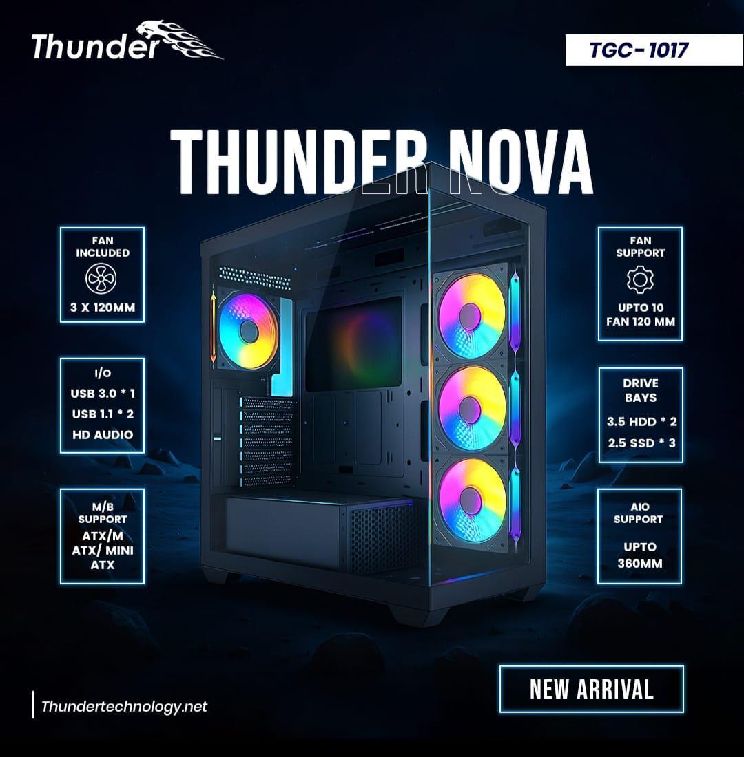 Thunder NOVA PC Case with 4xArgb infinity Fans