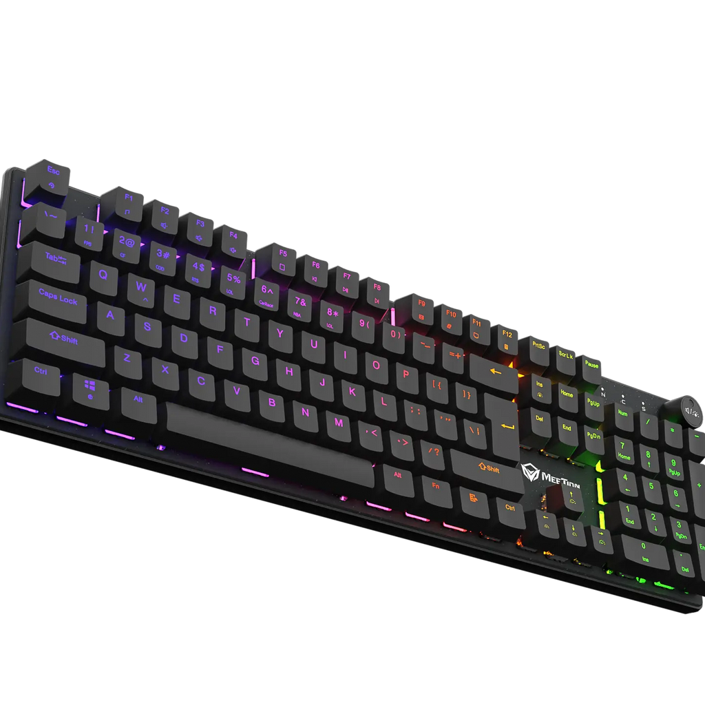 Gaming keyboard with RGB lighting on a white background Gaming King