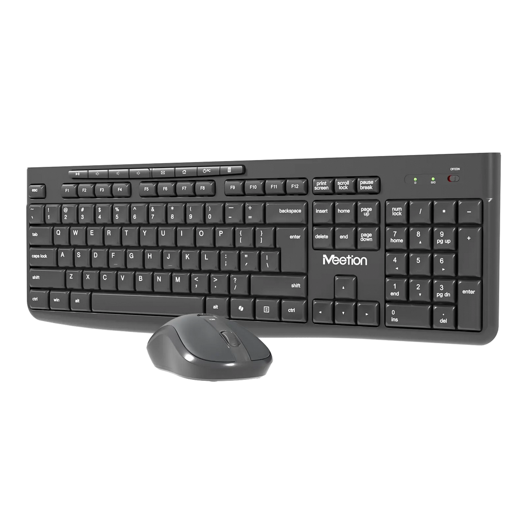 Meetion CW295 lightweight wireless keyboard and mouse combo for office and home use.