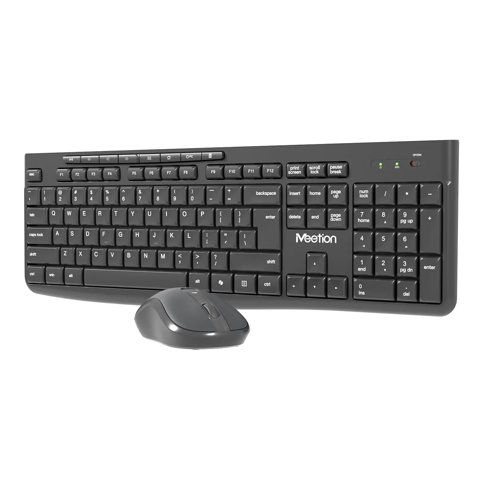 Meetion CW295 lightweight wireless keyboard and mouse combo for office and home use.