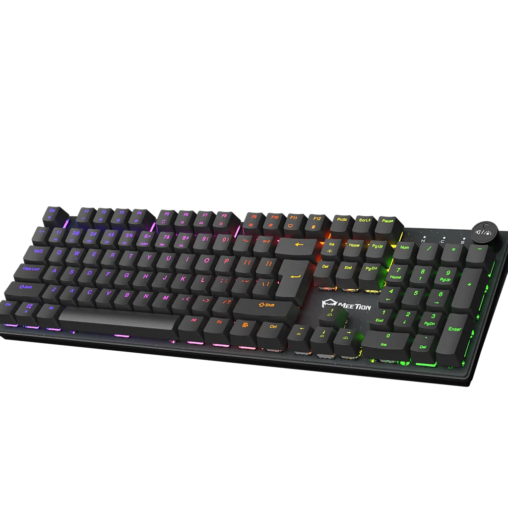 Gaming keyboard with RGB backlighting on a white background Gaming king