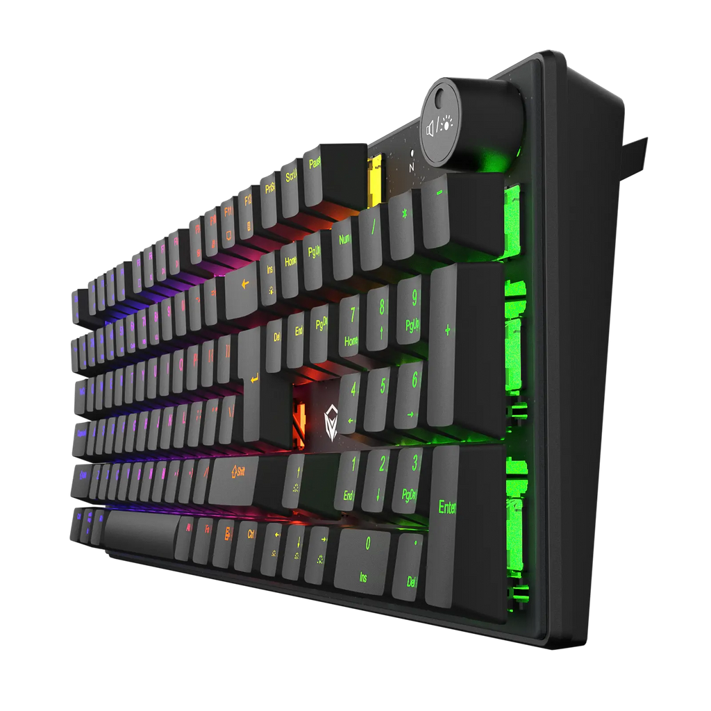 Gaming keyboard with RGB lighting on a white background Gaming King