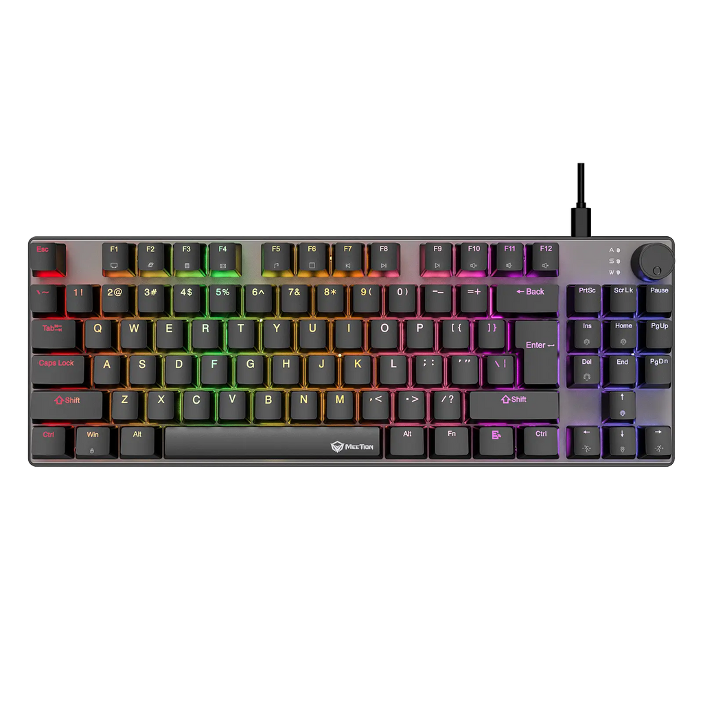 Mechanical keyboard with RGB backlighting on a white background Gaming King