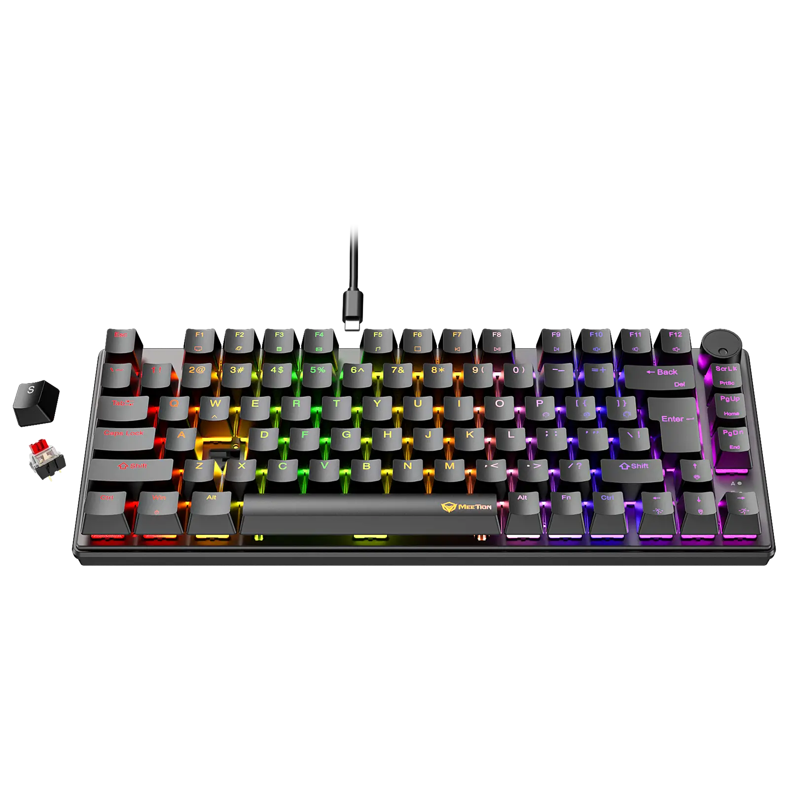 Meetion MK006 Pro 75% RGB Wired Mechanical Keyboard – Black