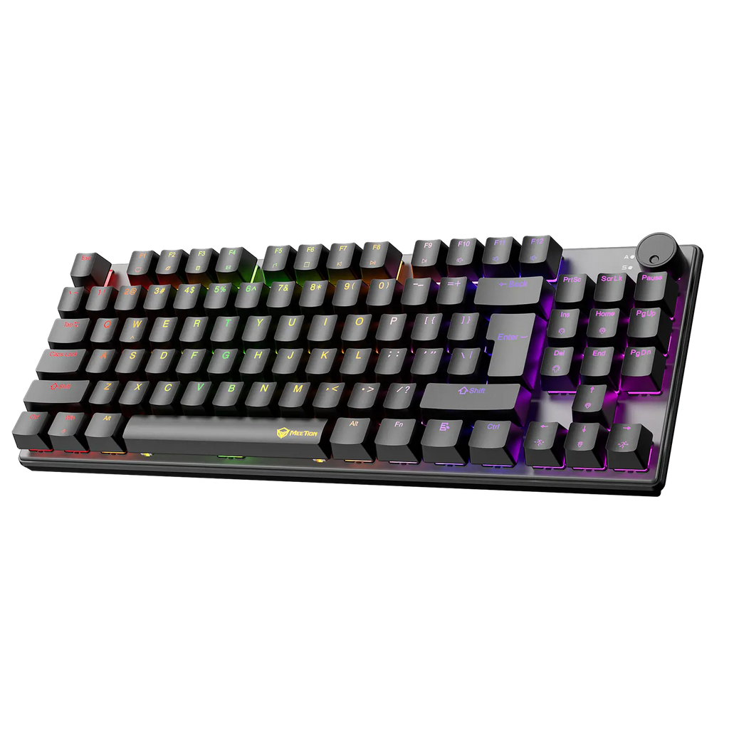 Mechanical keyboard with RGB lighting on a white background Gaming King
