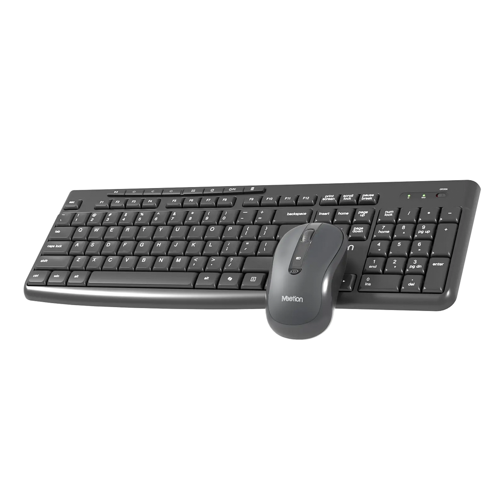 Meetion CW295 lightweight wireless keyboard and mouse combo for office and home use.