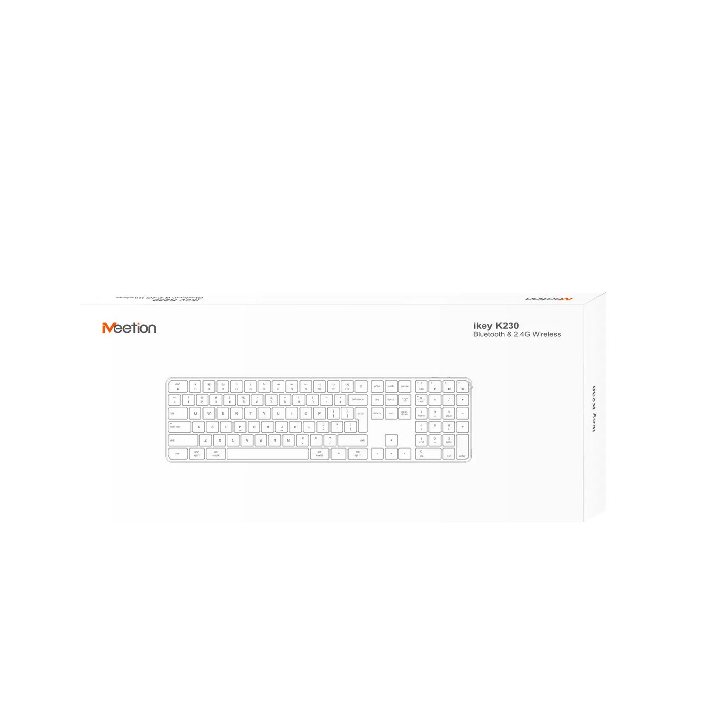 Meetion ikey K230 wireless keyboard supporting 2.4G and Bluetooth multi-device connectivity.