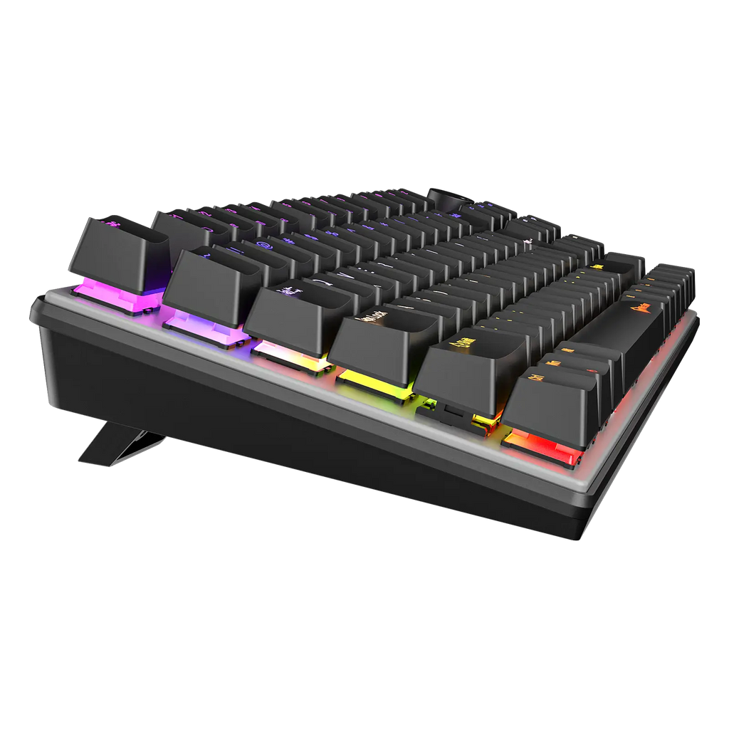 Mechanical keyboard with RGB lighting on a white background Gaming King