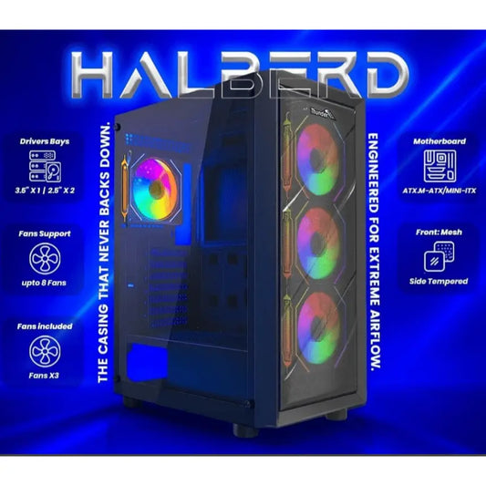 Thunder Halberd Mid-Tower ATX Gaming Case, 3x ARGB Infinity Fans Preinstalled