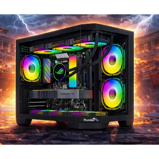 Thunder Spartan Mid-Tower Gaming Case, 4x ARGB Infinity Fans Preinstalled