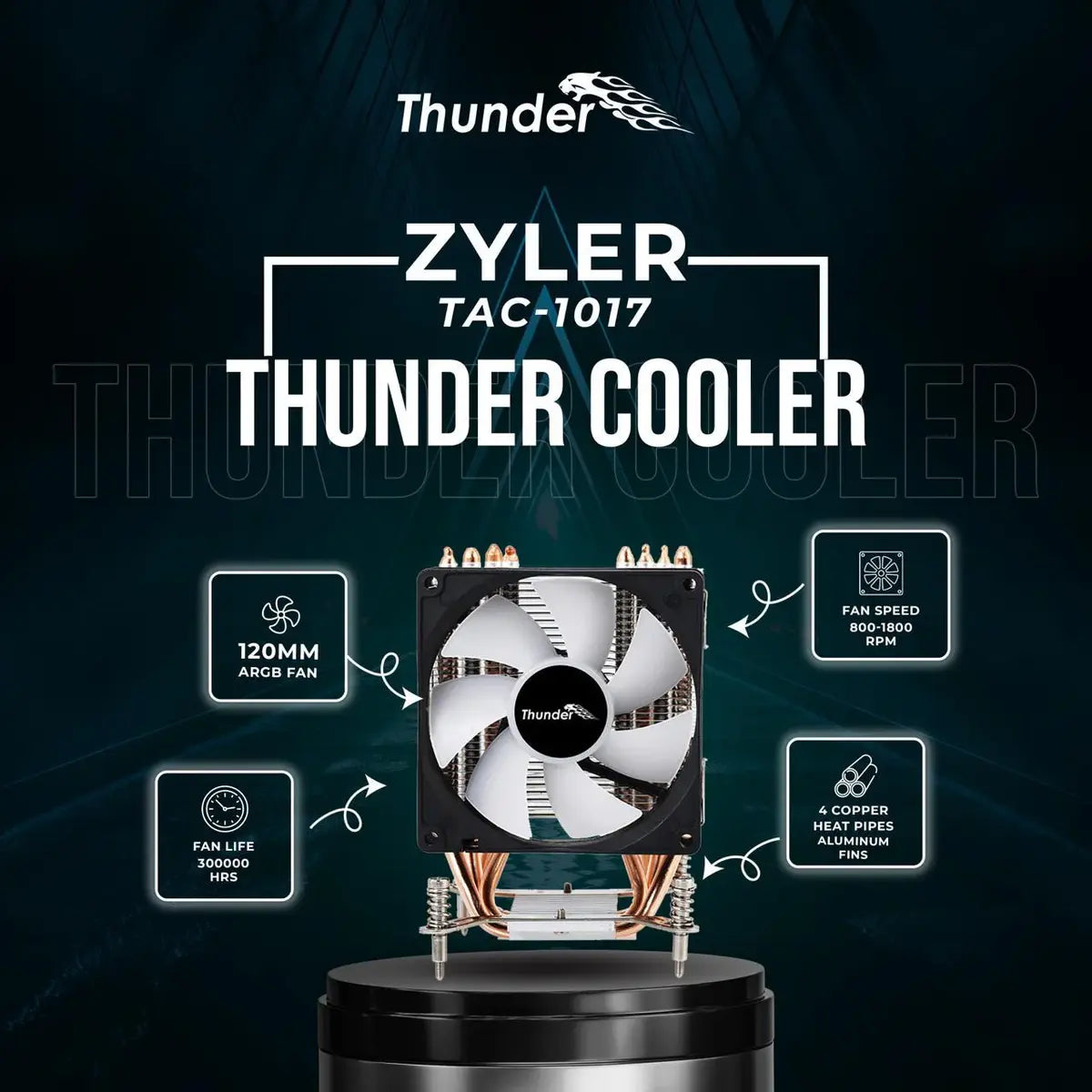 Thunder Zyler TAC-1017 ARGB CPU Air Cooler
