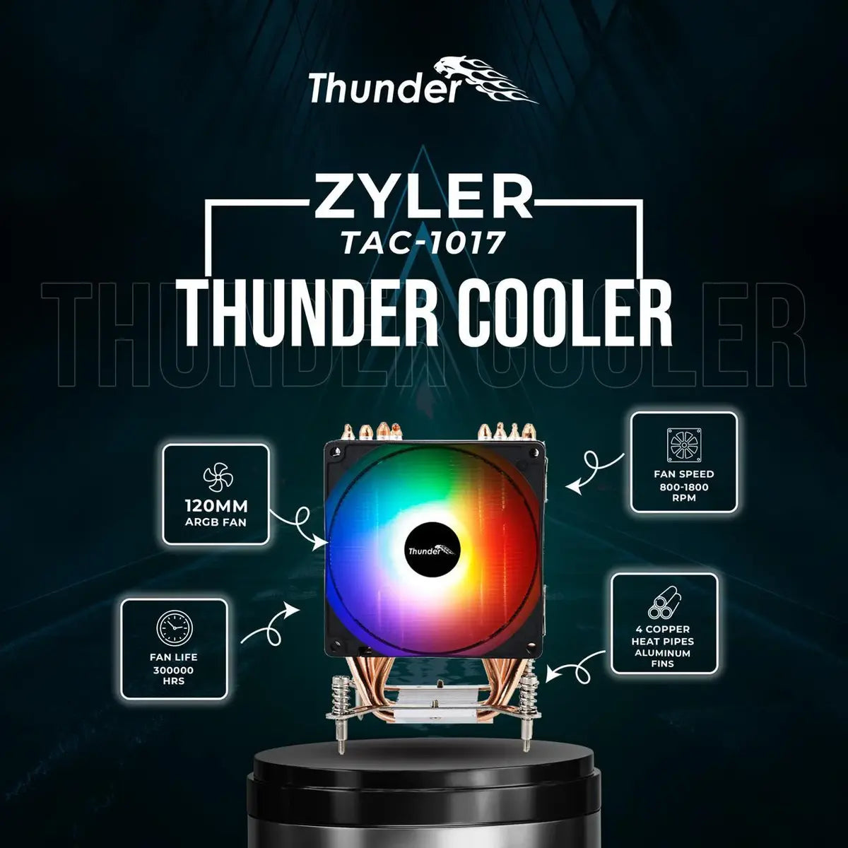 Thunder Zyler TAC-1017 ARGB CPU Air Cooler