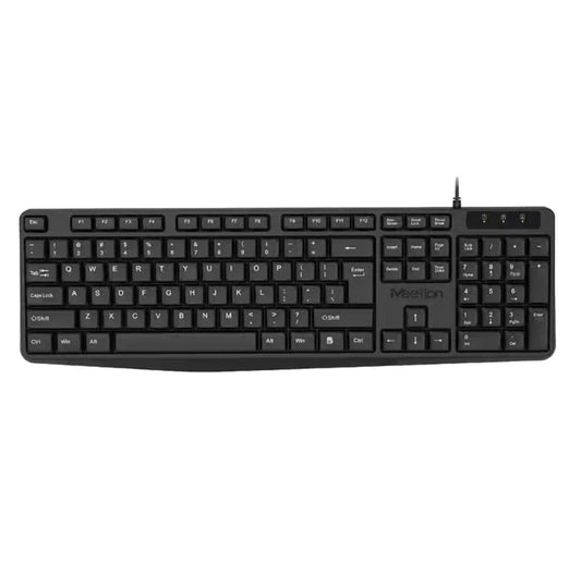 Meetion K200 wired USB keyboard with quiet ergonomic keys for office use.